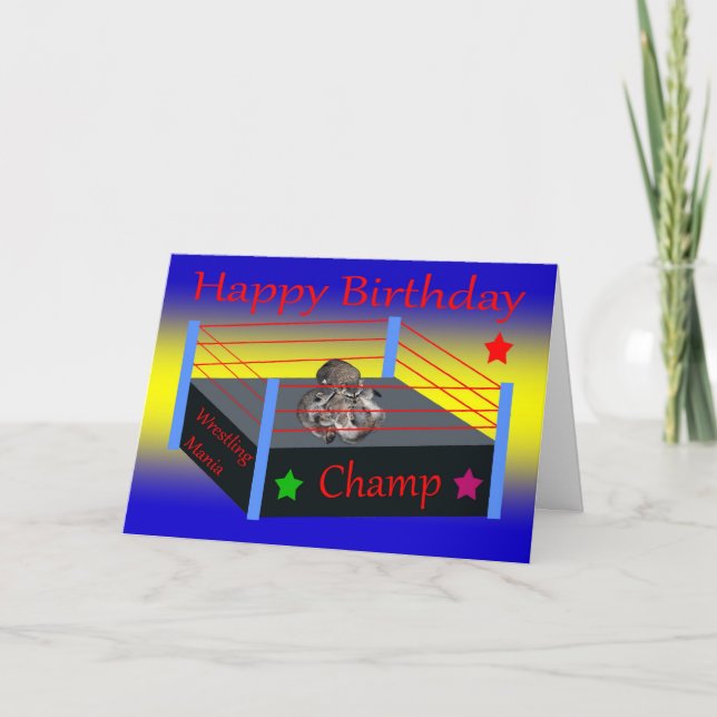Carte de voeux de lutte d'anniversaire (Devant)