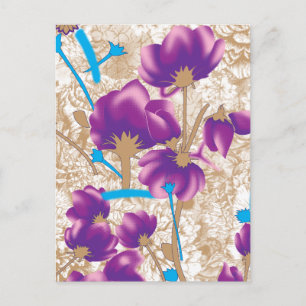 Carte de vœux de luxe à fleurs violettes pour les 
