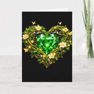 Carte de vœux de luxe Elegant Emerald Heart