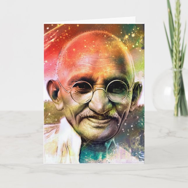 Carte de voeux de Mahatma Gandhi (Devant)