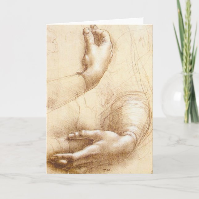 Carte de voeux de mains de da Vinci (Devant)