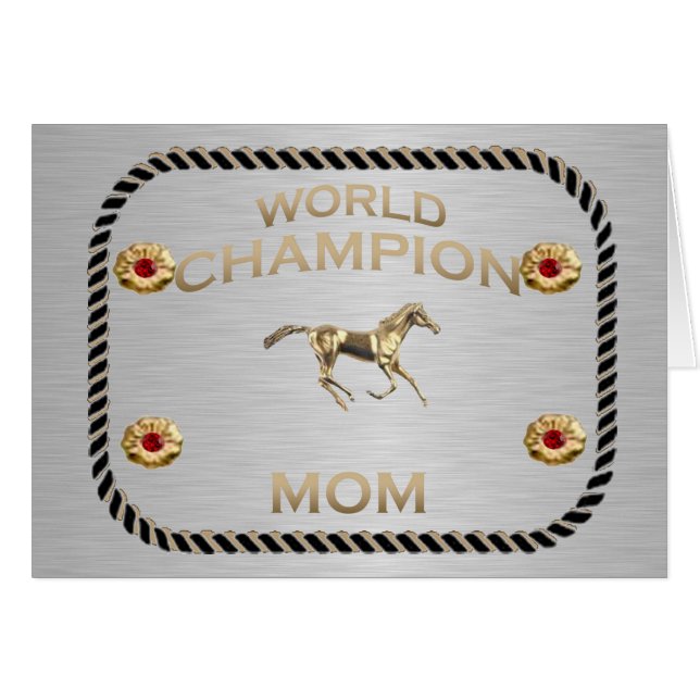 Carte de voeux de maman Champion du Monde (Devant horizontal)