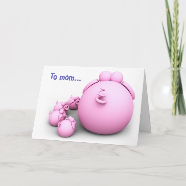 Carte de voeux de maman cochon (Devant)