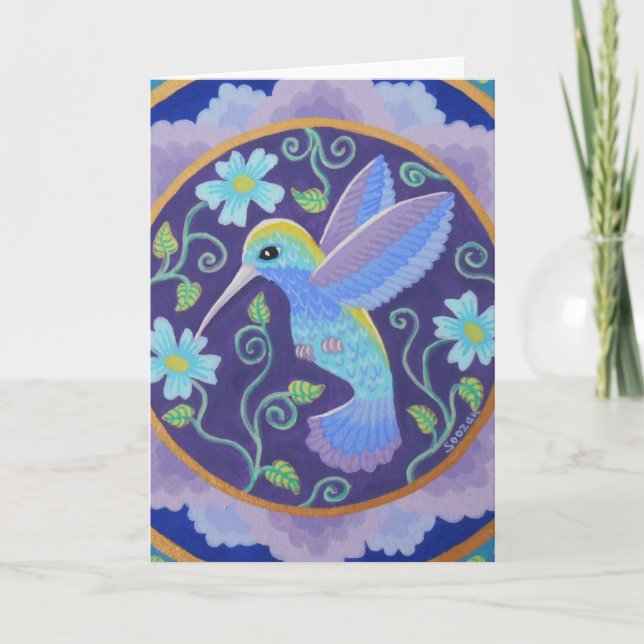 Carte de voeux de mandala de colibri (Devant)