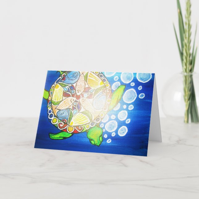 Carte de voeux de mandala de tortue (Devant)