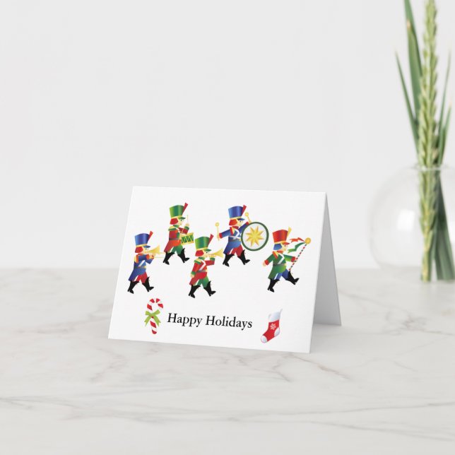 Carte de voeux de marche de Noël de soldats de (Devant)