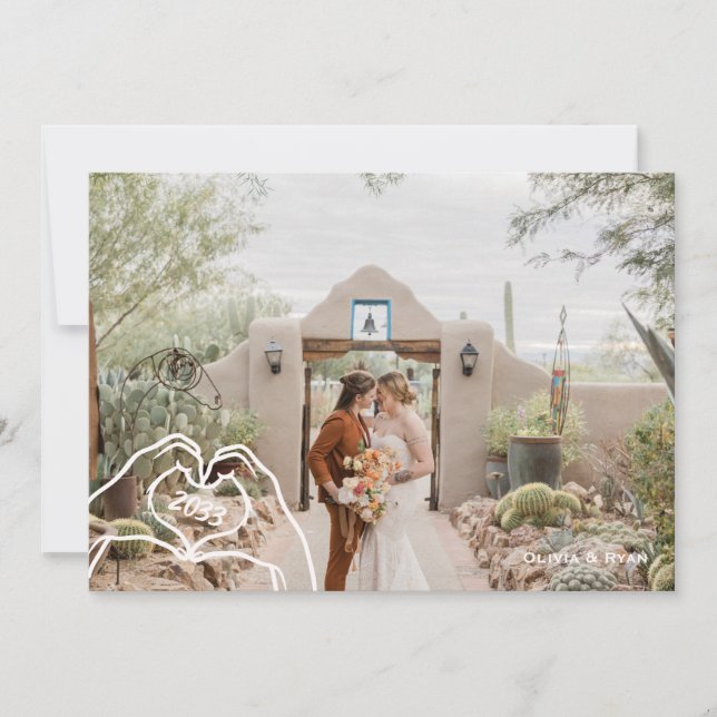 Carte de vœux de mariage 5 Photos (Devant)