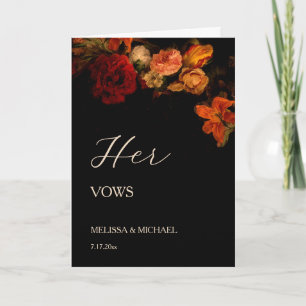 Carte de vœux de mariage floral foncé vintage