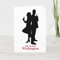Carte de vœux de mariage silhouette de M. et Mme E
