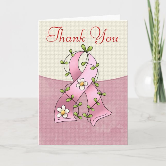 Carte de voeux de Merci du ruban 1 de cancer du (Devant)