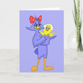 Carte de voeux de mère et de bébé d'oiseau