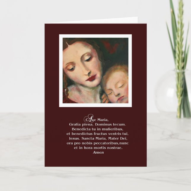 Carte de voeux de mère et d'enfant (Devant)