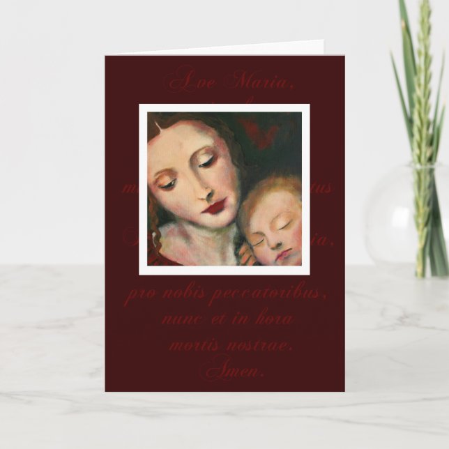 Carte de voeux de mère et d'enfant (Devant)