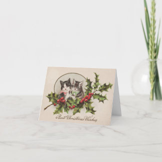 Carte de voeux de minous de Noël