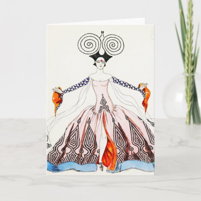 Carte de voeux de mode d'art déco de Georges (Devant)