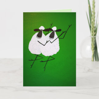 Carte de voeux de moutons de danse