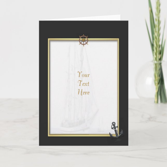 Carte de voeux de navire à voile (Devant)