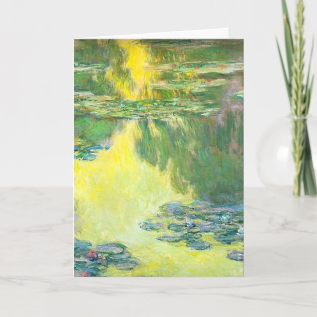 Carte de voeux de nénuphars de coucher du soleil (Devant)