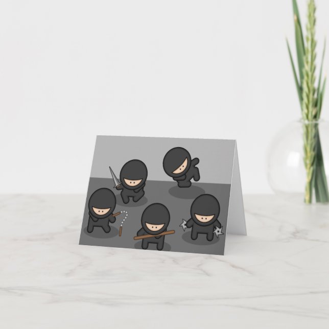 Carte de voeux de Ninja ou carte de note (blanc à (Devant)