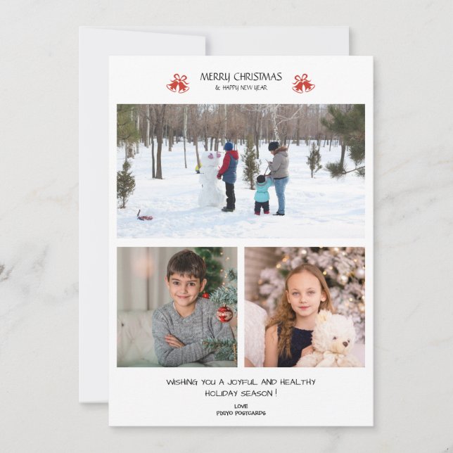 Carte de vœux de Noël 3 Photo Collage (Devant)