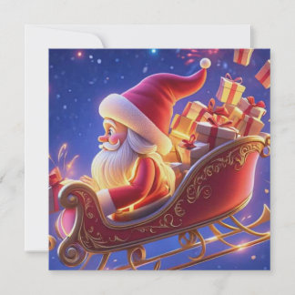 Carte de vœux de Noël 3D du Père Noël – Festive H