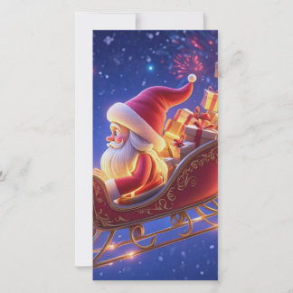 Carte de vœux de Noël 3D du Père Noël – Festive H