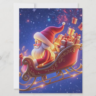 Carte de vœux de Noël 3D du Père Noël – Festive H