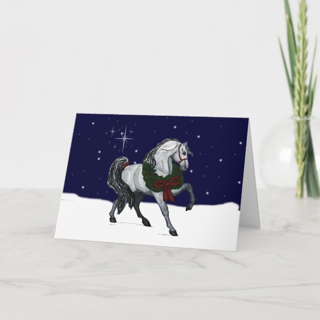 Carte de voeux de Noël à cheval andalou (Devant)
