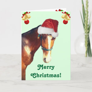 Carte de voeux de Noël à Cheval mignon
