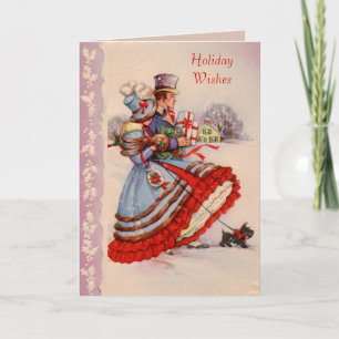 Carte de voeux de Noël à l'ancienne mode