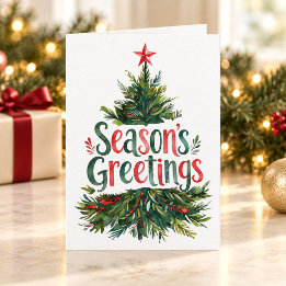 Carte de vœux de Noël à l'aquarelle