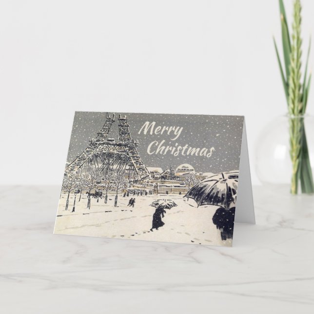 Carte de voeux de Noël à Paris (Devant)