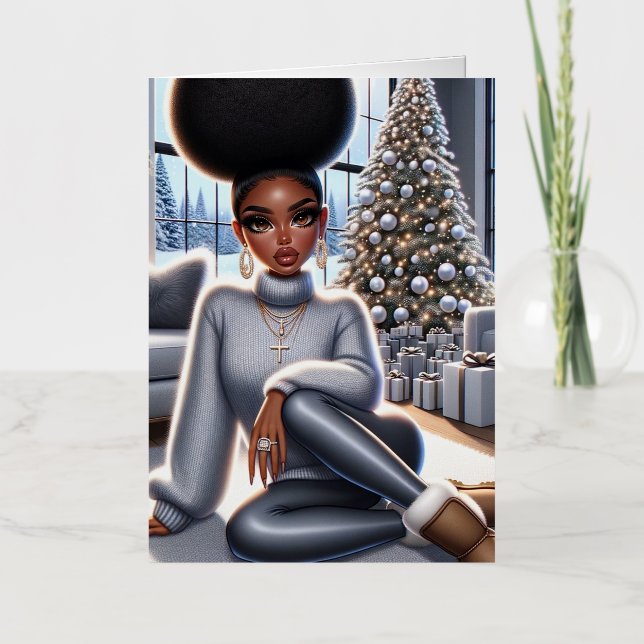 Carte de voeux de Noël afro-américaine (Recto)