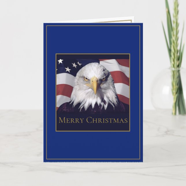 Carte de voeux de Noël American Flag & Eagle (Devant)