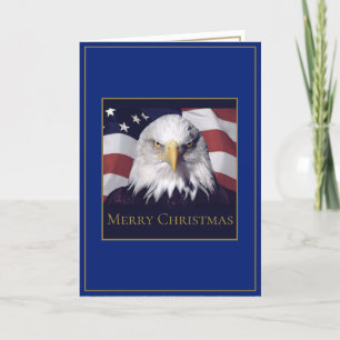 Carte de voeux de Noël American Flag & Eagle