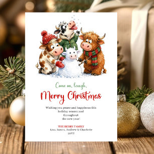 Carte de vœux de Noël animée d'animaux adorables e