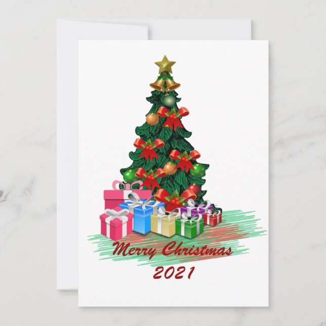 Carte de voeux de Noël Arbre (Devant)