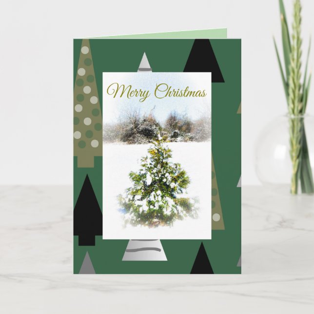 Carte de voeux de Noël Arbre (Devant)