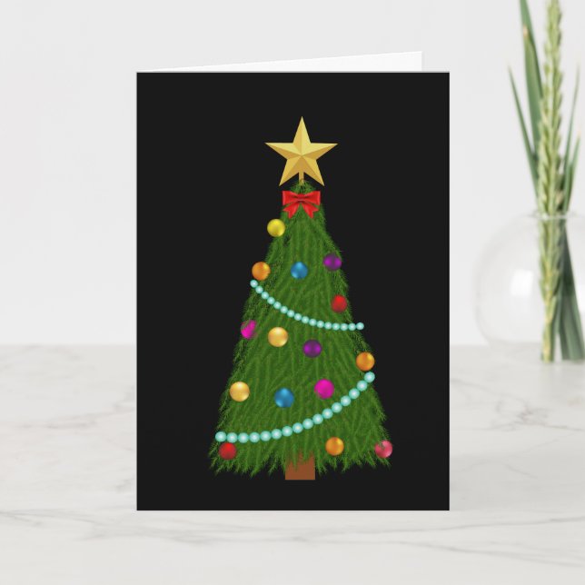 Carte de vœux de Noël arbre de Noël multilingue (Devant)