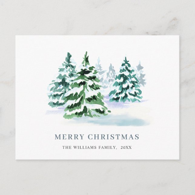 Carte de vœux de Noël : arbre de pin élégant (Devant)