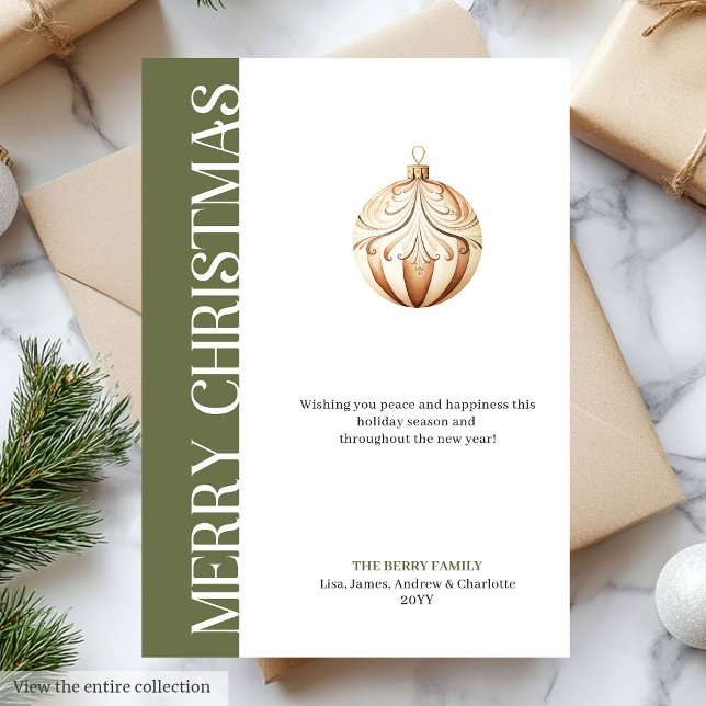 Carte de vœux de Noël arbre moderne couleurs terre (Modern Earthy Colors Christmas Tree Greeting Card)