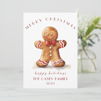 Carte de vœux de Noël au pain d'épice