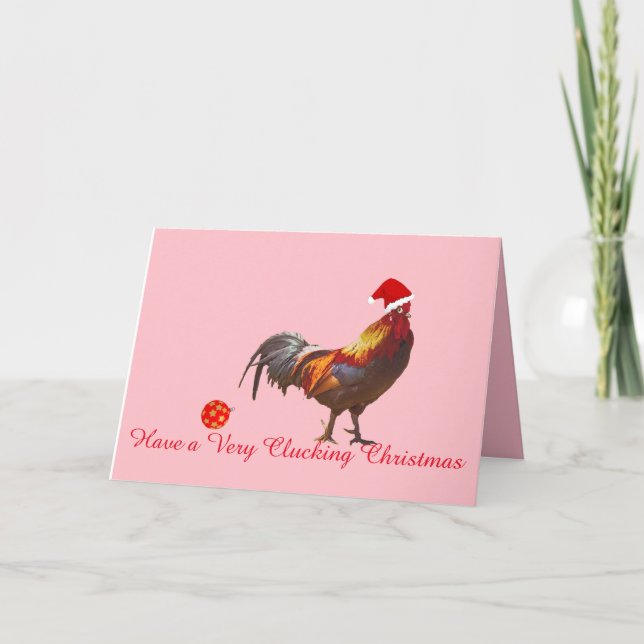 Carte de voeux de Noël au poulet photo (Devant)