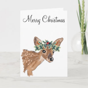 Carte de voeux de Noël aux Cerfs Fawn