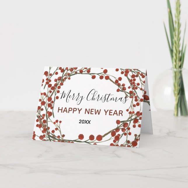 Carte de vœux de Noël aux fruits rouges (Devant)