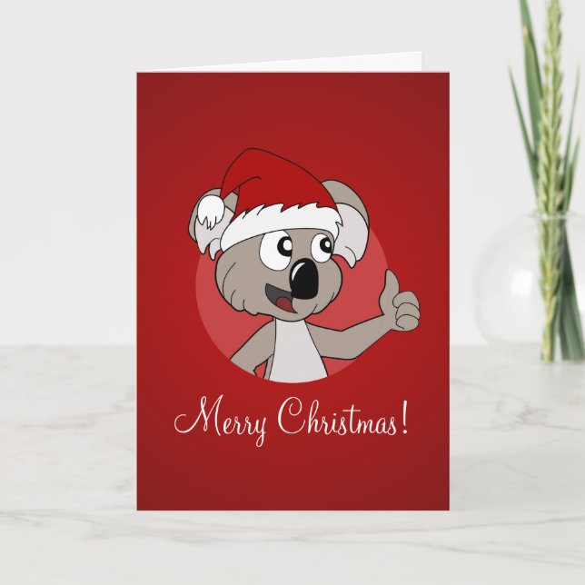Carte de voeux de Noël avec le koala de bande (Devant)
