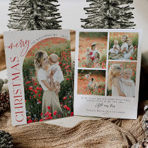Carte de vœux de Noël avec photo d'arch classique