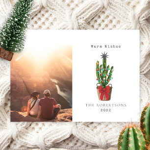 Carte de vœux de Noël avec photo de cactus Meilleu