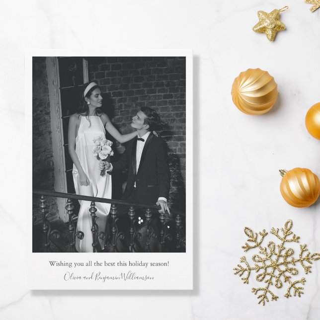 Carte de vœux de Noël avec photo de mariage modern (Créateur téléchargé)