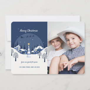 Carte de vœux de Noël avec photo de village de Noë